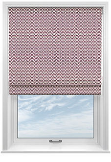 Scallop and Bud, Mulberry - Twist&Fit Roman Blind